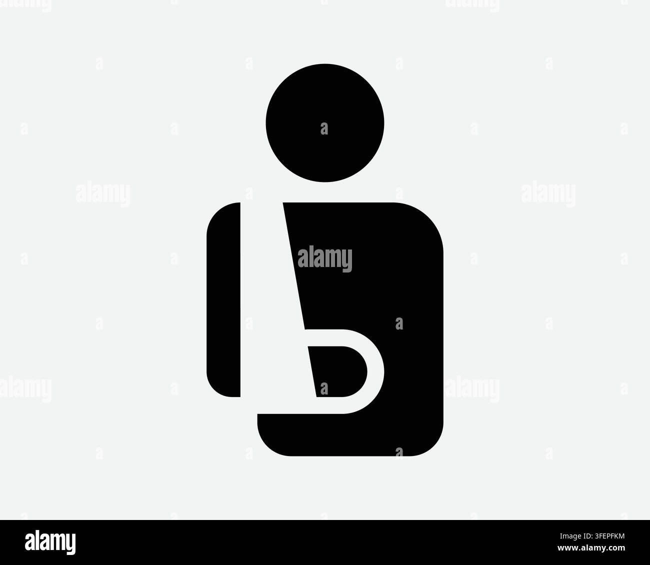 Icône de blessure médicale du bras Personnage Main Bandage Enveloppe Malade Signe Fracture Mains cassées Hôpital Symbole humain Illustration de Vecteur