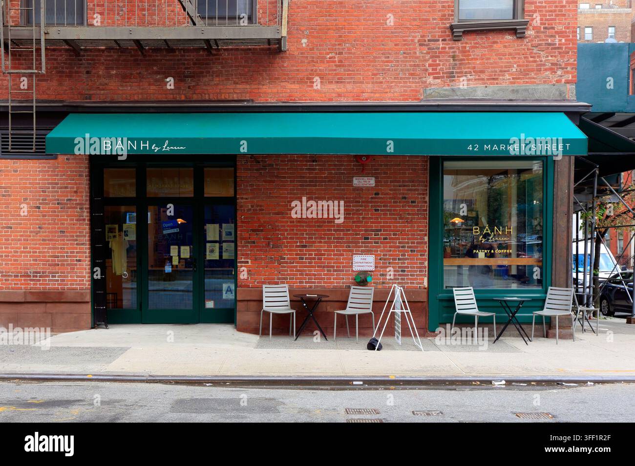 bánh par Lauren, 42 Market St, New York. NYC Storefront d'une boulangerie vietnamienne et française dans Manhattan Chinatown. Banque D'Images