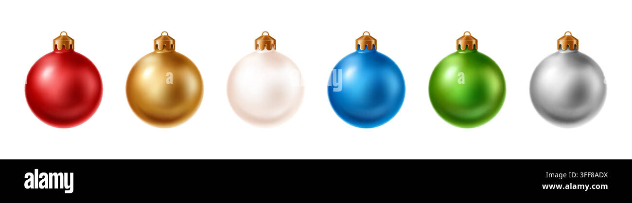Ensemble de Boules de Noël Illustration de Vecteur