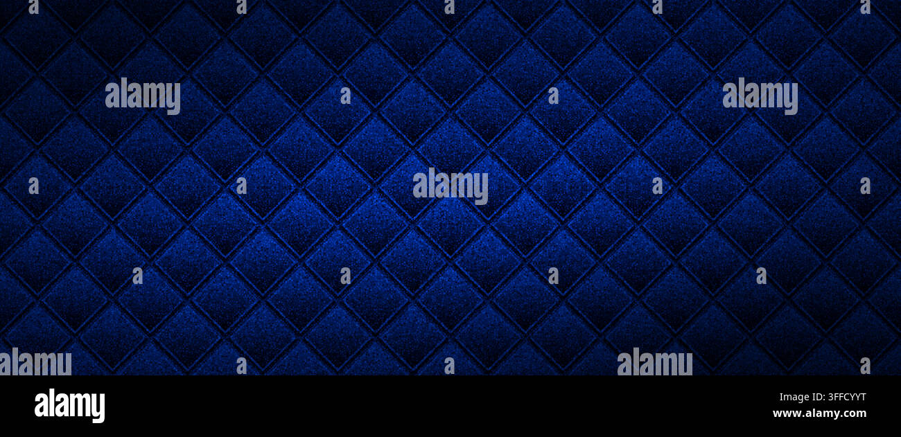 Motif d'entreprise et de fond abstrait subtil bleu avec losange léger sans couture. Grille de dégradé technologique et bruit de demi-ton linéaire avec bannière diamant Illustration de Vecteur
