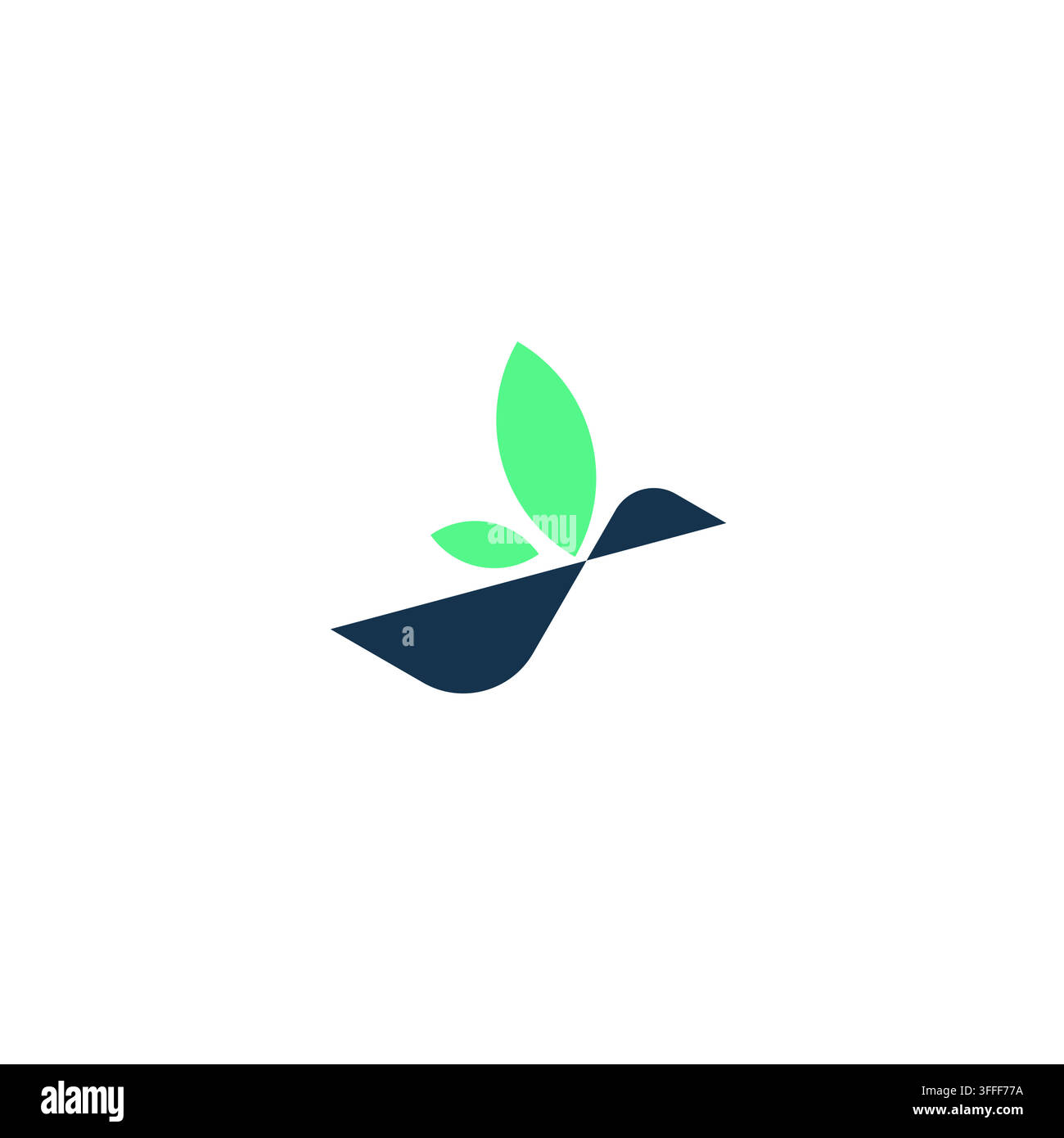 Conception de logo Feuille d'oiseau. Icône d'oiseau vert avec des feuilles pour les affaires écologiques Illustration de Vecteur