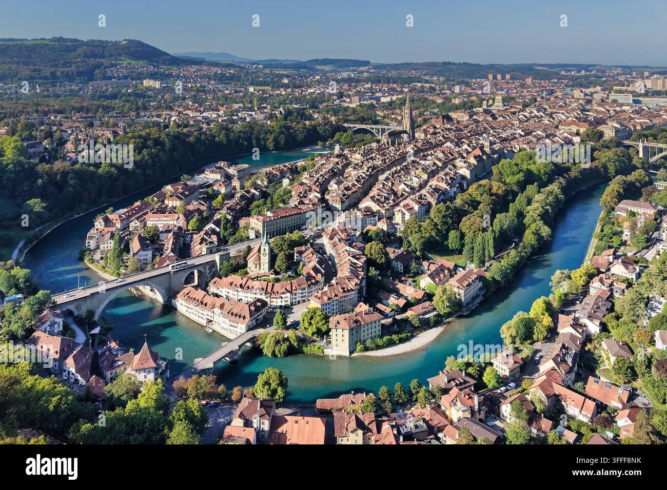 Suisse, Berne, capitale, canton de Berne, septembre, Aare, boucle de l'Aare Banque D'Images