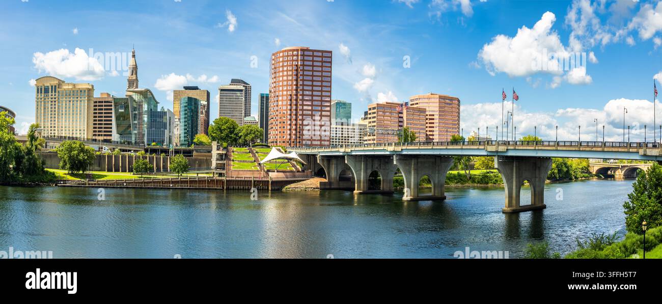 Panorama de la skyline de Hartford, Connecticut Banque D'Images