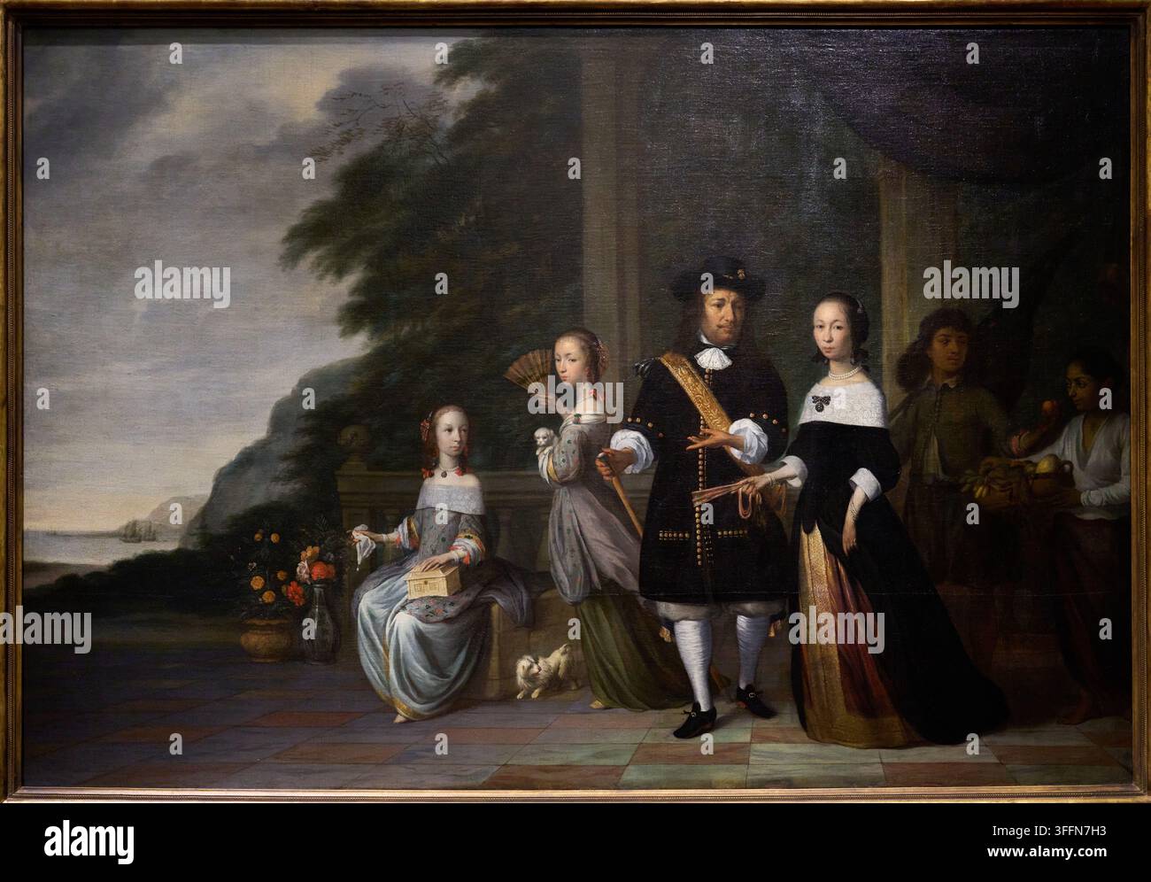 Pieter Coll, Cornelia van Nijenrode, leurs filles et deux domestiques esclaves, 1665, Jacob Coeman (?-1676), Rijksmuseum, Amsterdam, Pays-Bas Banque D'Images
