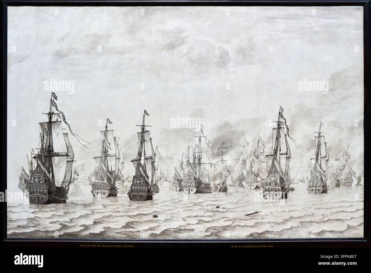 La bataille de Dunkerque, 1659, Willem van de Velde I (1611-1693), Rijksmuseum, Amsterdam, Pays-Bas Banque D'Images