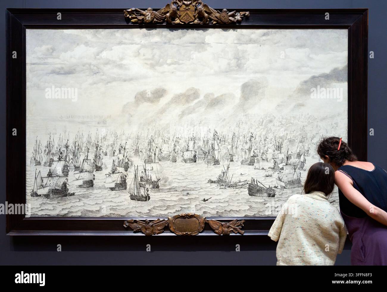 La bataille de Terheide, 1657, Willem van de Velde I (1611-1693), Rijksmuseum, Amsterdam, Pays-Bas Banque D'Images