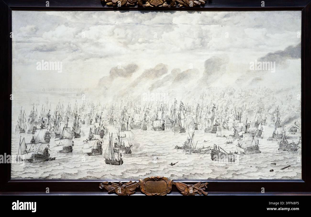La bataille de Terheide, 1657, Willem van de Velde I (1611-1693), Rijksmuseum, Amsterdam, Pays-Bas Banque D'Images