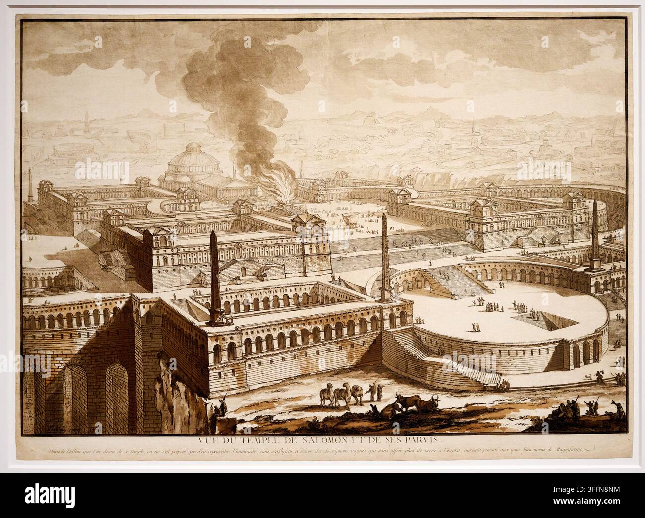 Vue du Temple de Jérusalem, 1766, François Philippe Charpentier (1737-1817) d'après Charles de Wailly (1730-1798), Rijksmuseum, Amsterdam, Pays-Bas Banque D'Images