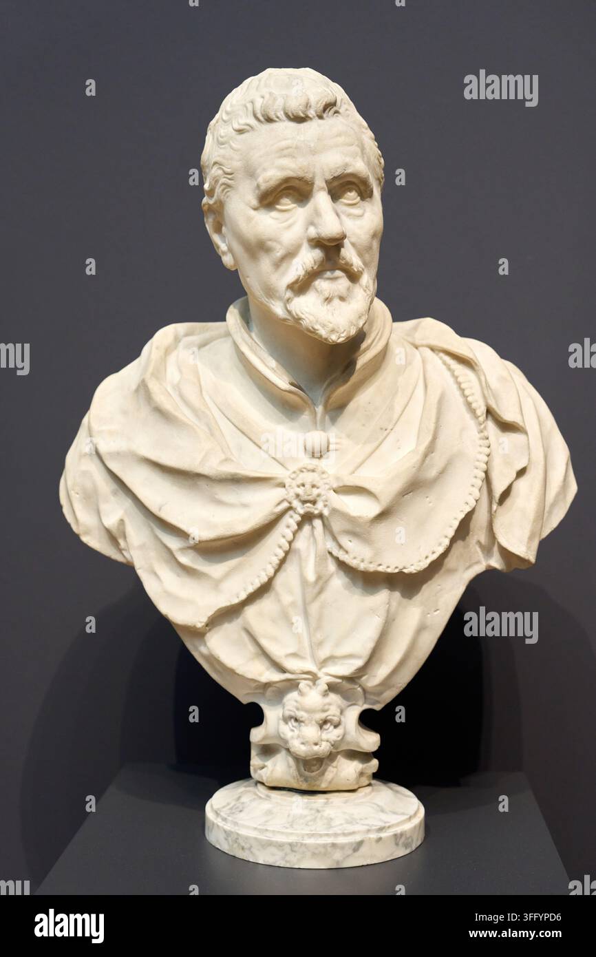 Buste d'un homme, probablement Vincent Coster, 1608, Hendrik de Keyser I (1565-1621), Rijksmuseum, Amsterdam, Pays-Bas Banque D'Images