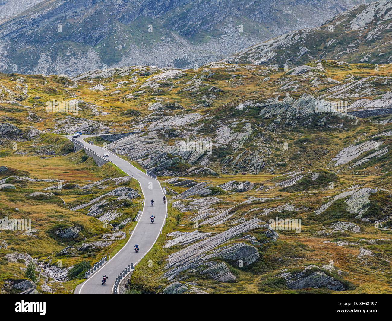 Col de San Bernardino. Col montagneux en Suisse. San Bernardino, Mesocco, Canton des Grisons, Suisse Banque D'Images