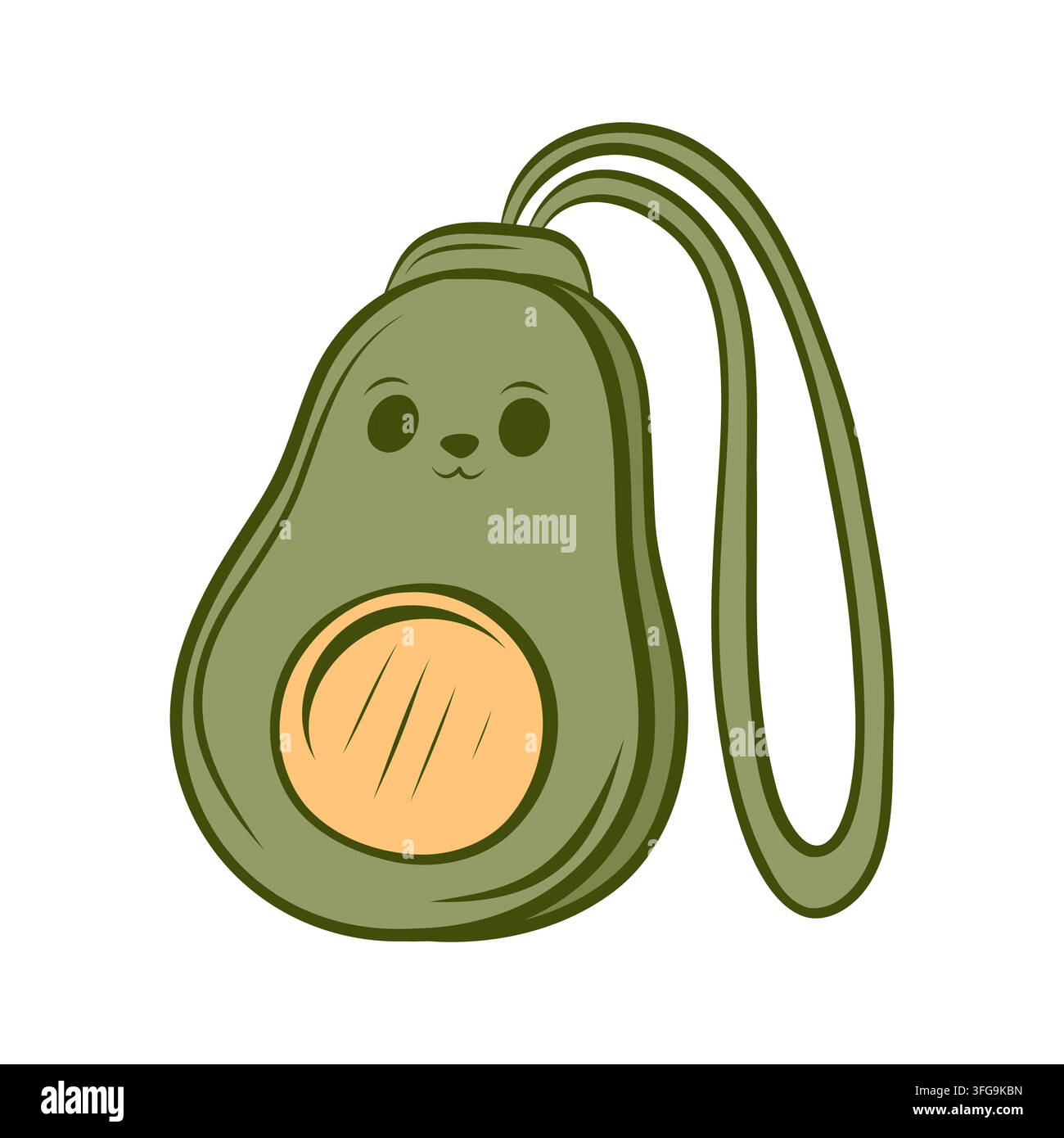 Illustration vectorielle d'un réchauffeur de mains en avocat avec sangle Illustration de Vecteur