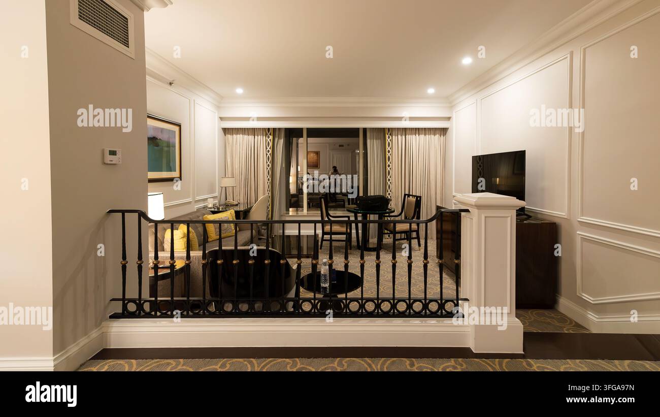 Intérieur d'une suite d'hôtel au The Venetian Macao à Macao, Chine Banque D'Images