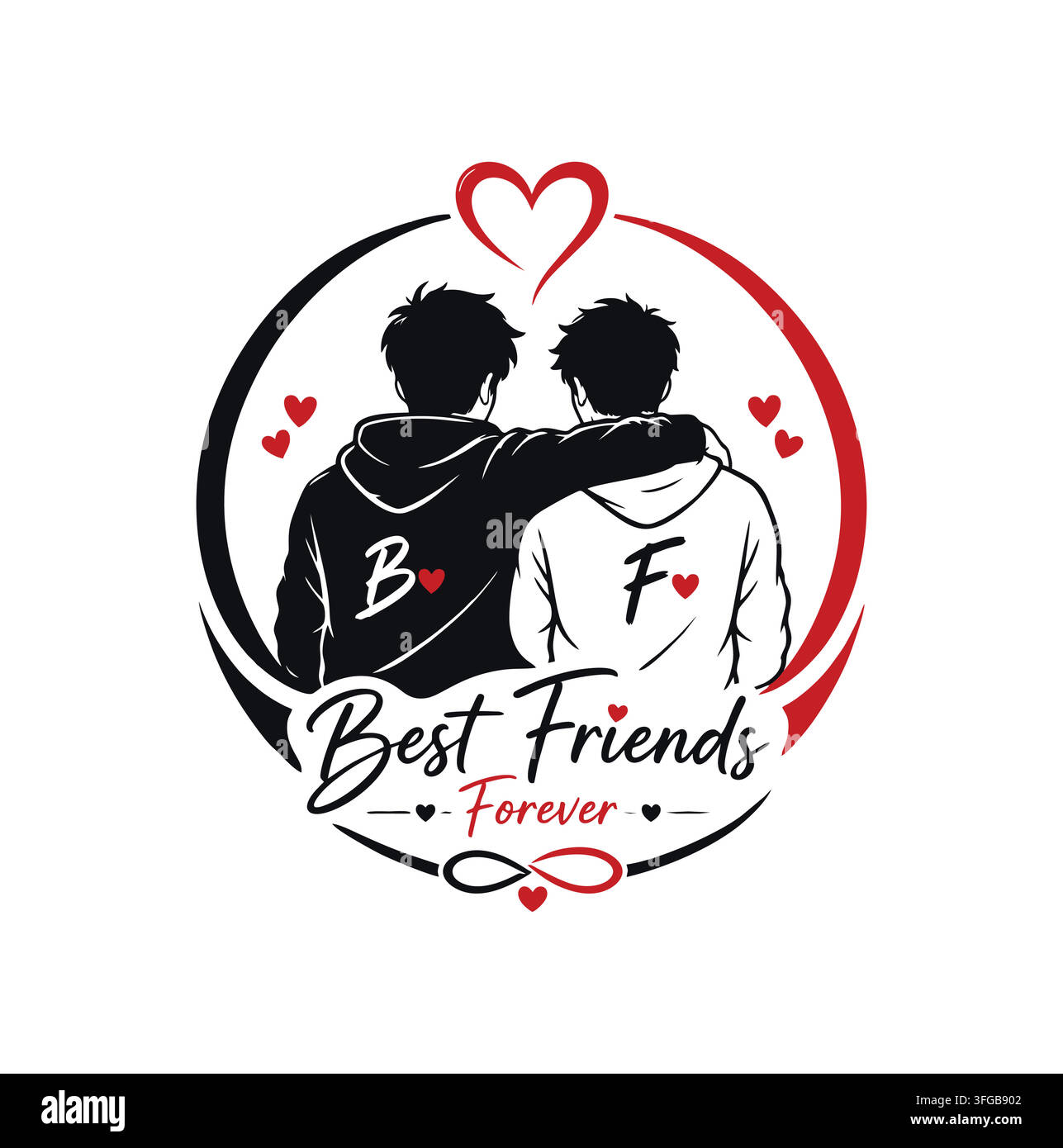 Conception de logo moderne Best Friends Forever pour le branding professionnel Illustration de Vecteur