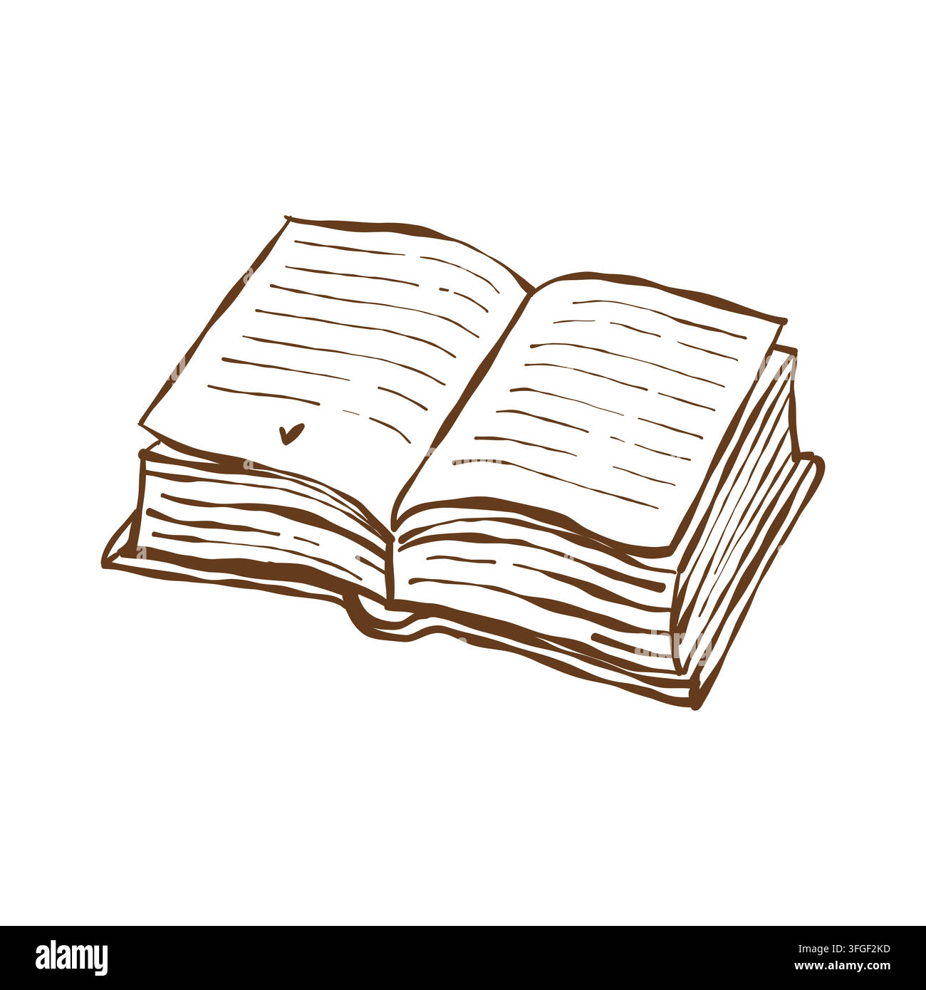 Livre ouvert. Croquis sur le thème du livre vintage en contour. Club de lecture. Illustration vectorielle en lignes. Illustration de Vecteur