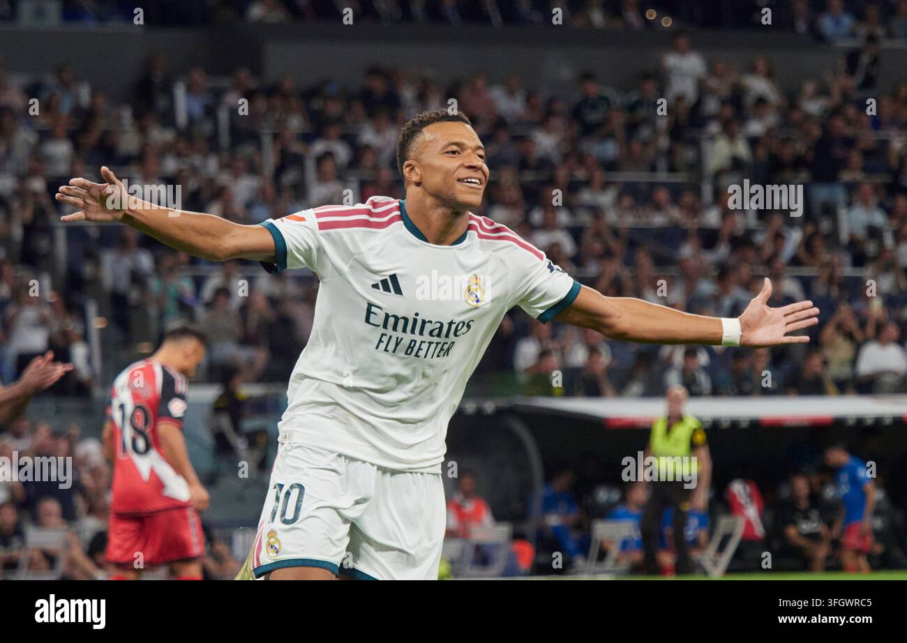 Kylian Mbappe (FRA), attaquant du Real Madrid. Stade Santiago Bernabéu. Banque D'Images
