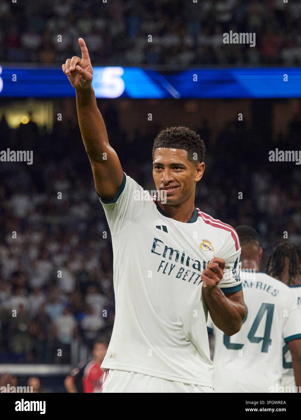 Jude Bellingham (ENG), milieu de terrain du Real Madrid. Stade Santiago Bernabéu. Banque D'Images