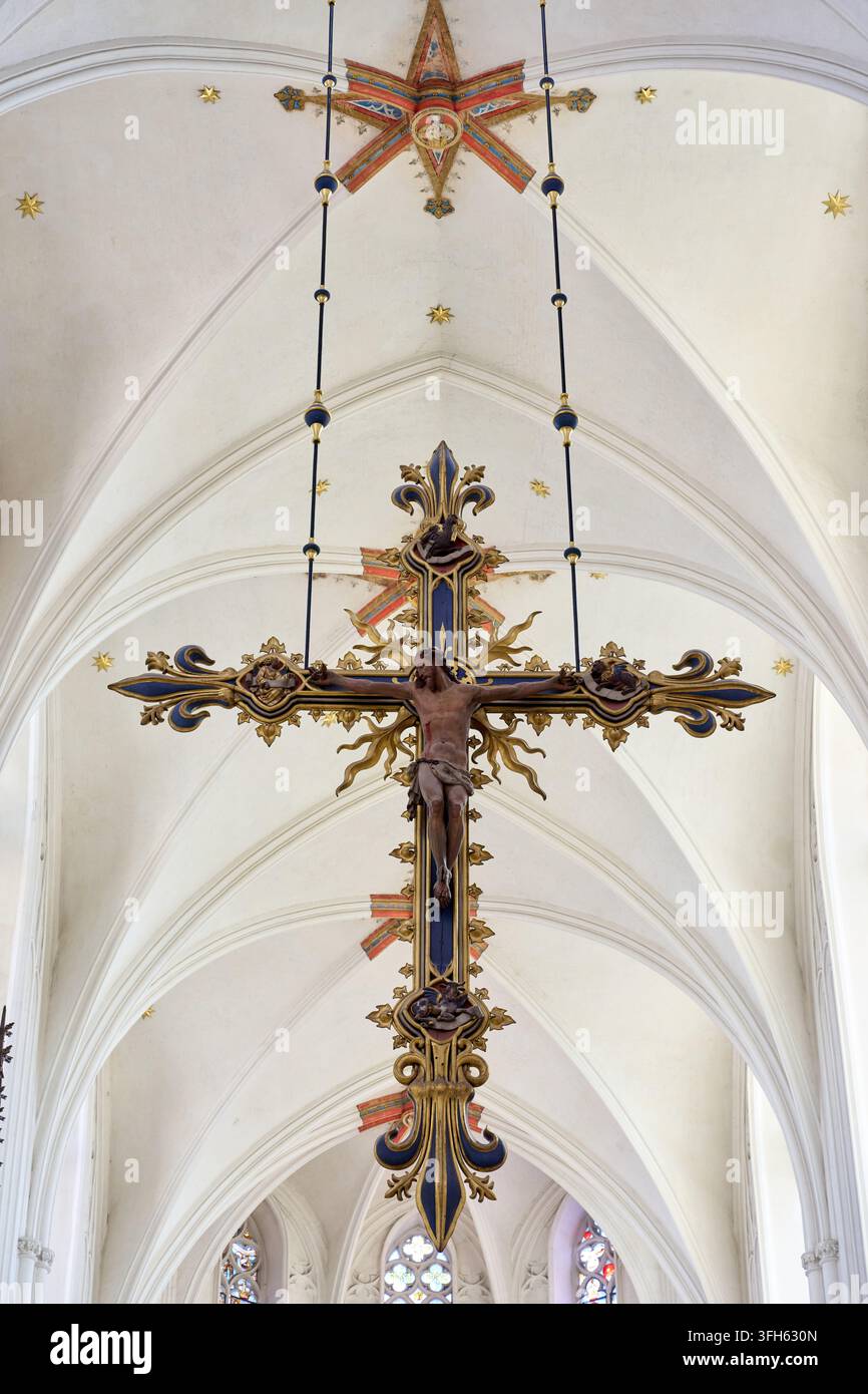 Croix, Cathédrale de Notre-Dame, chef-d'œuvre gothique, Anvers, Belgique Banque D'Images
