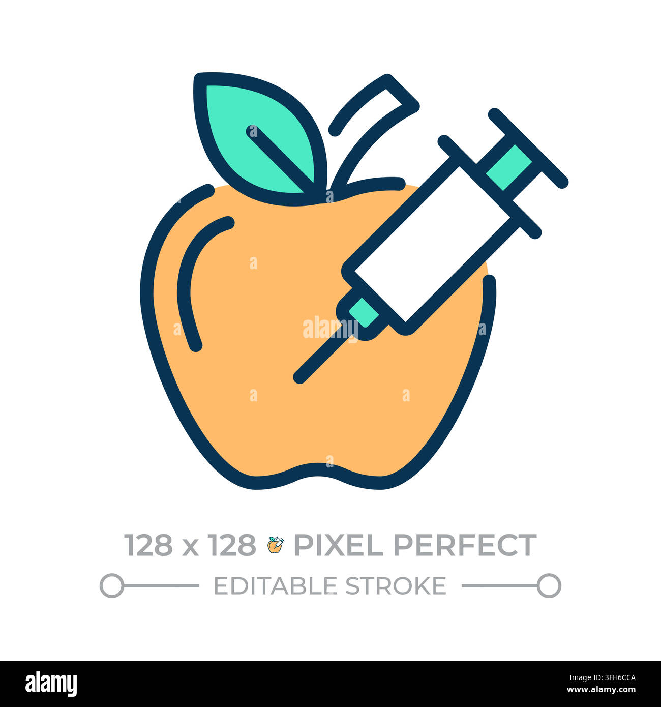 Icône de couleur de ligne pixel parfaite GMO Illustration de Vecteur