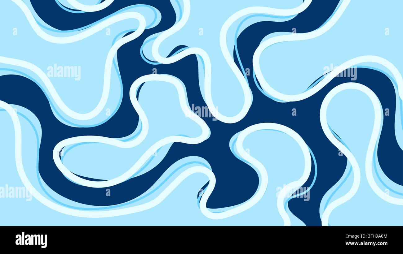 Fond vectoriel bleu abstrait avec des formes liquides fluides et un arrière-plan bleu marine foncé pour un modèle de conception numérique moderne, bannière et graphismes de fond d'écran Illustration de Vecteur