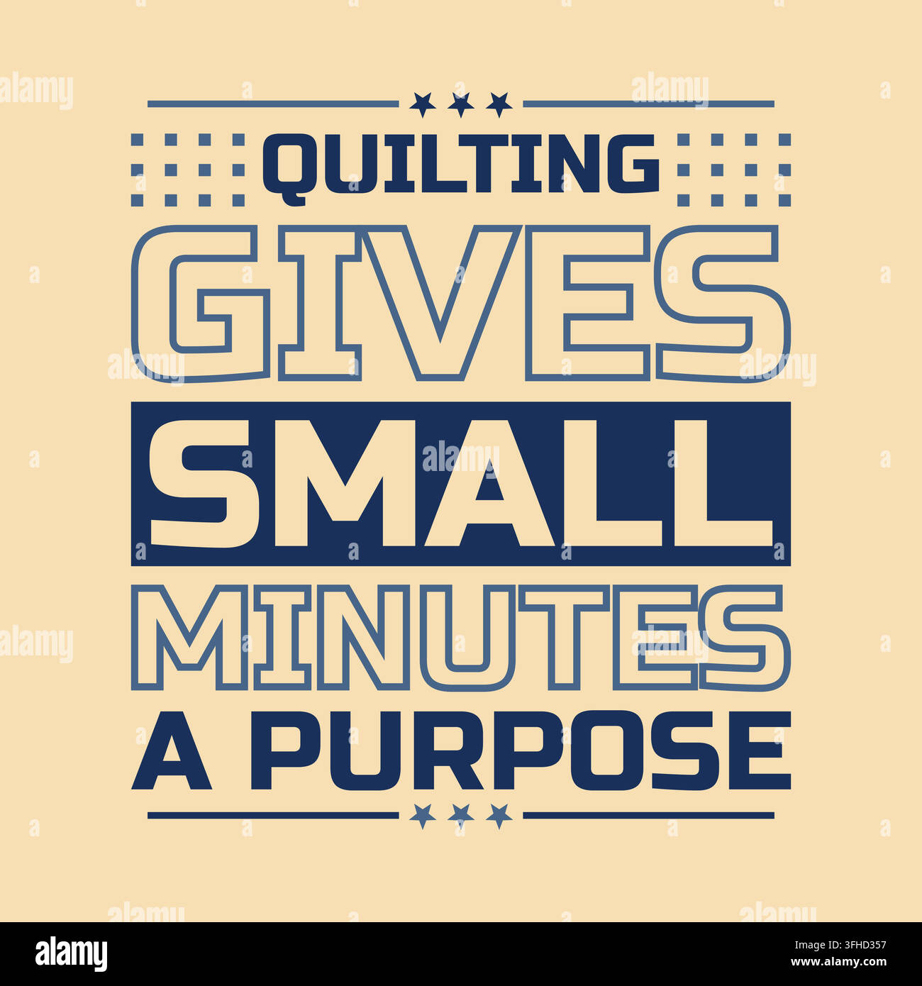 Le patchwork donne un but aux petites minutes, citation en lettrage vectoriel, design de typographie graphique Illustration de Vecteur