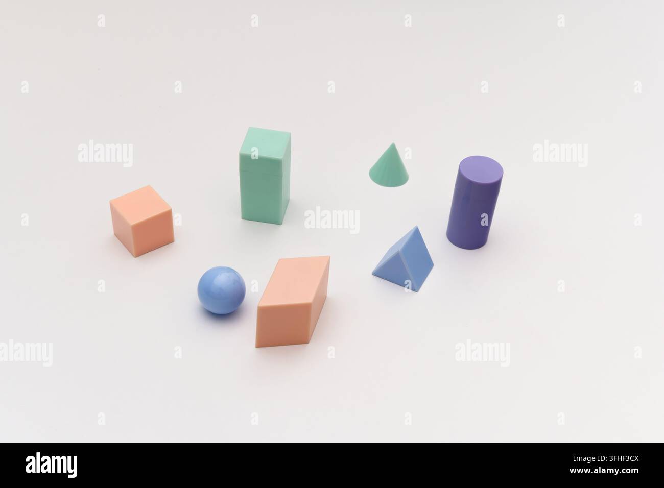 Ensemble de formes géométriques en cartoon 3D Banque D'Images
