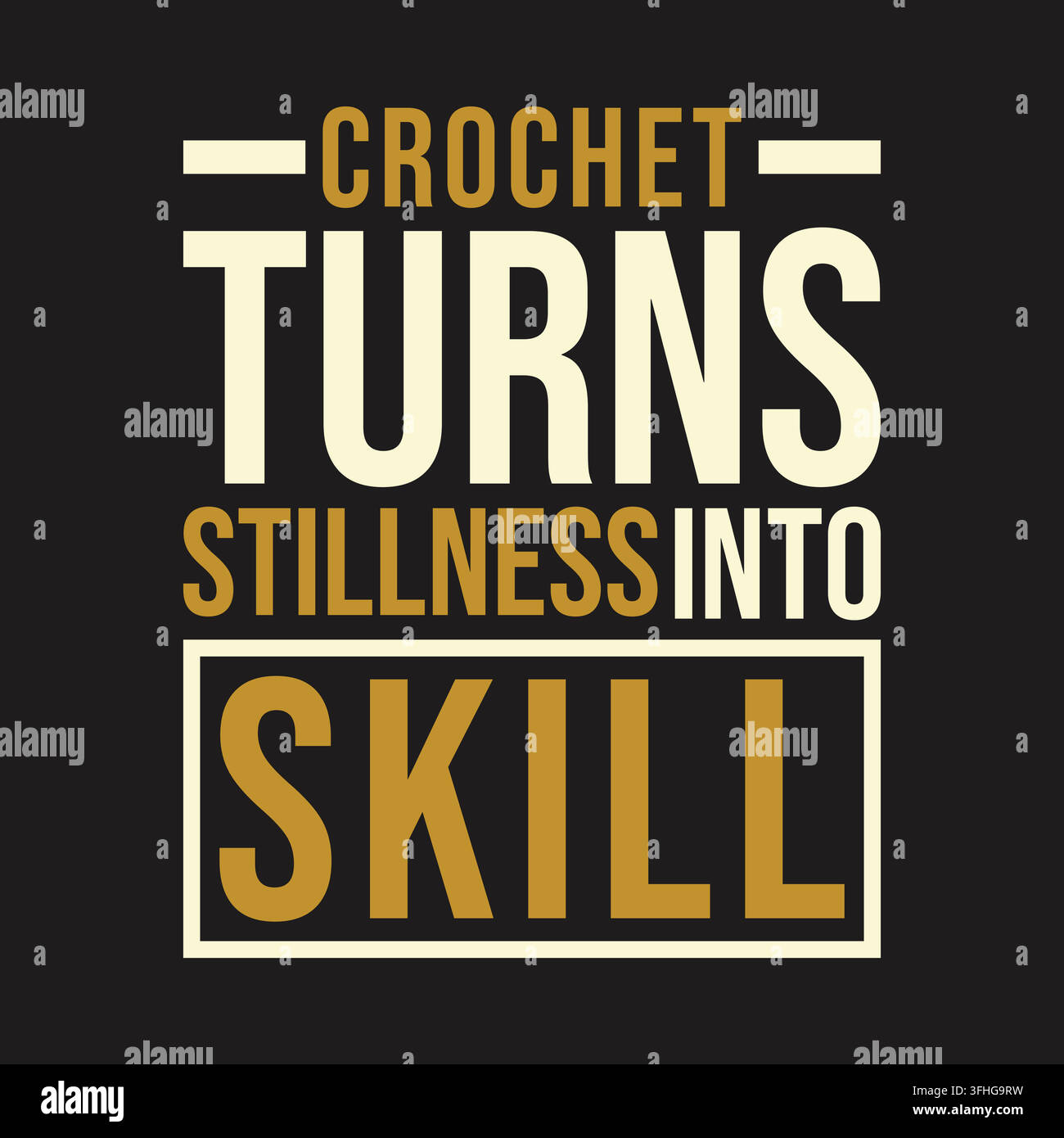 Le crochet transforme la quiétude en compétence Citation Design de t-shirt vectoriel avec concept de typographie moderne Illustration de Vecteur