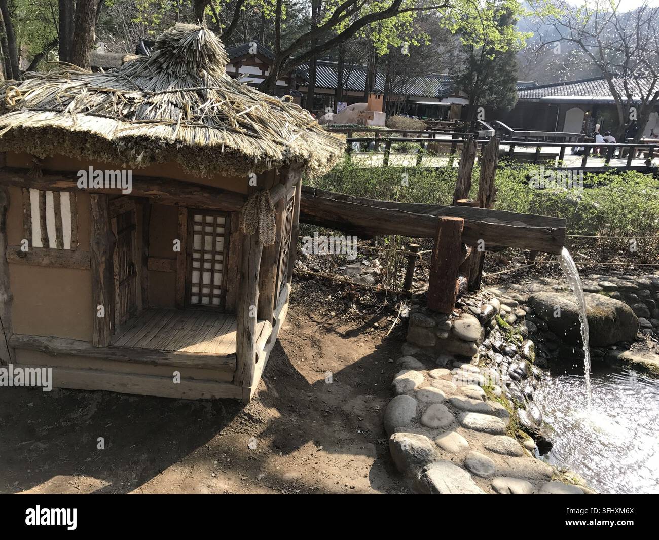 Maison Hanok miniature coréenne traditionnelle sur l'île de Nami, Corée du Sud Banque D'Images