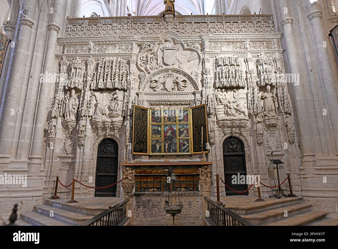Ville de Palencia, cathédrale San Antolín (gothique, XIVe-XVIe siècle). Intérieur, retrochœur (Renaissance, XVIe siècle). Castilla y León, Espagne. Banque D'Images