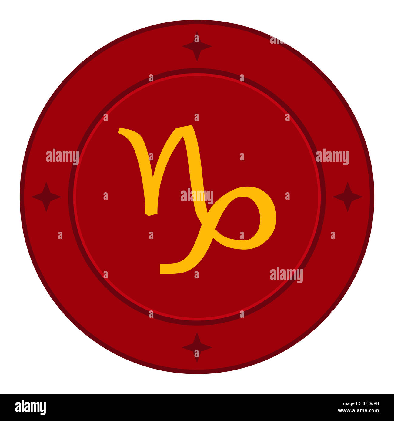 Badige rond du signe du zodiaque Capricorne Symbole astrologique Illustration vectorielle Illustration de Vecteur