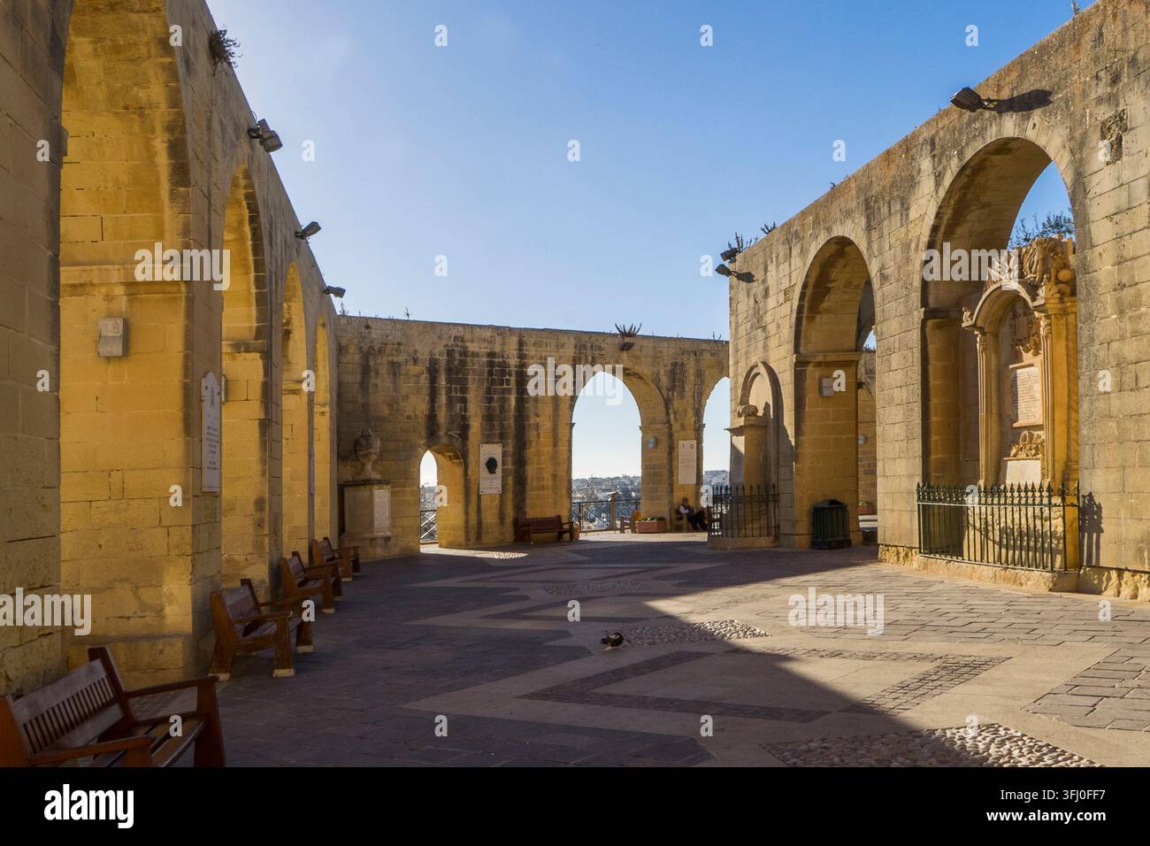 Malte - Valletta, offert Christopher Bastion aux jardins de Lower Barrakka Banque D'Images