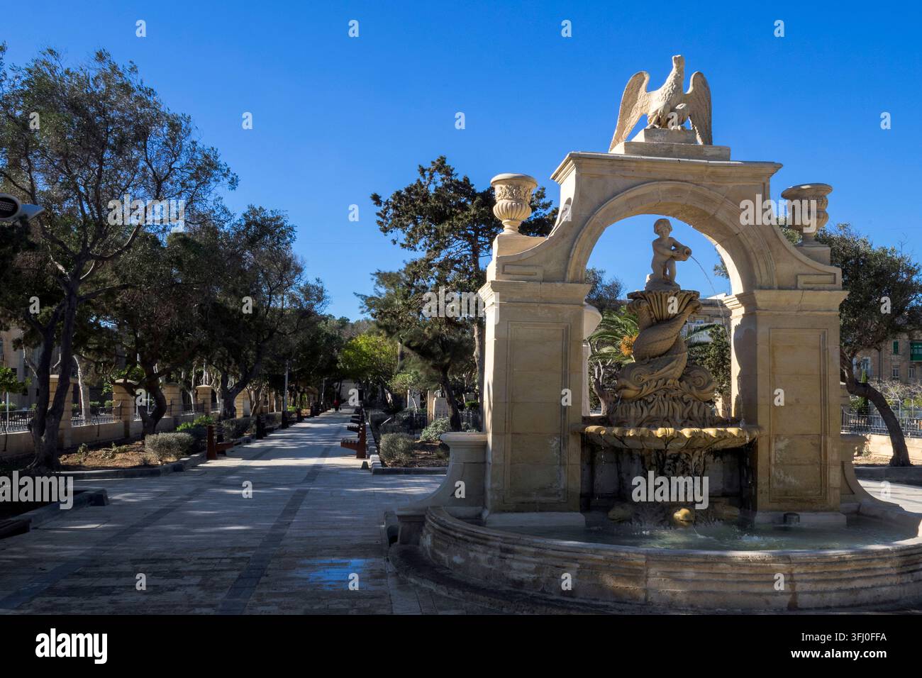 Malte - La Valette, Monument de Joseph Scicluna aux Mall Gardens Banque D'Images
