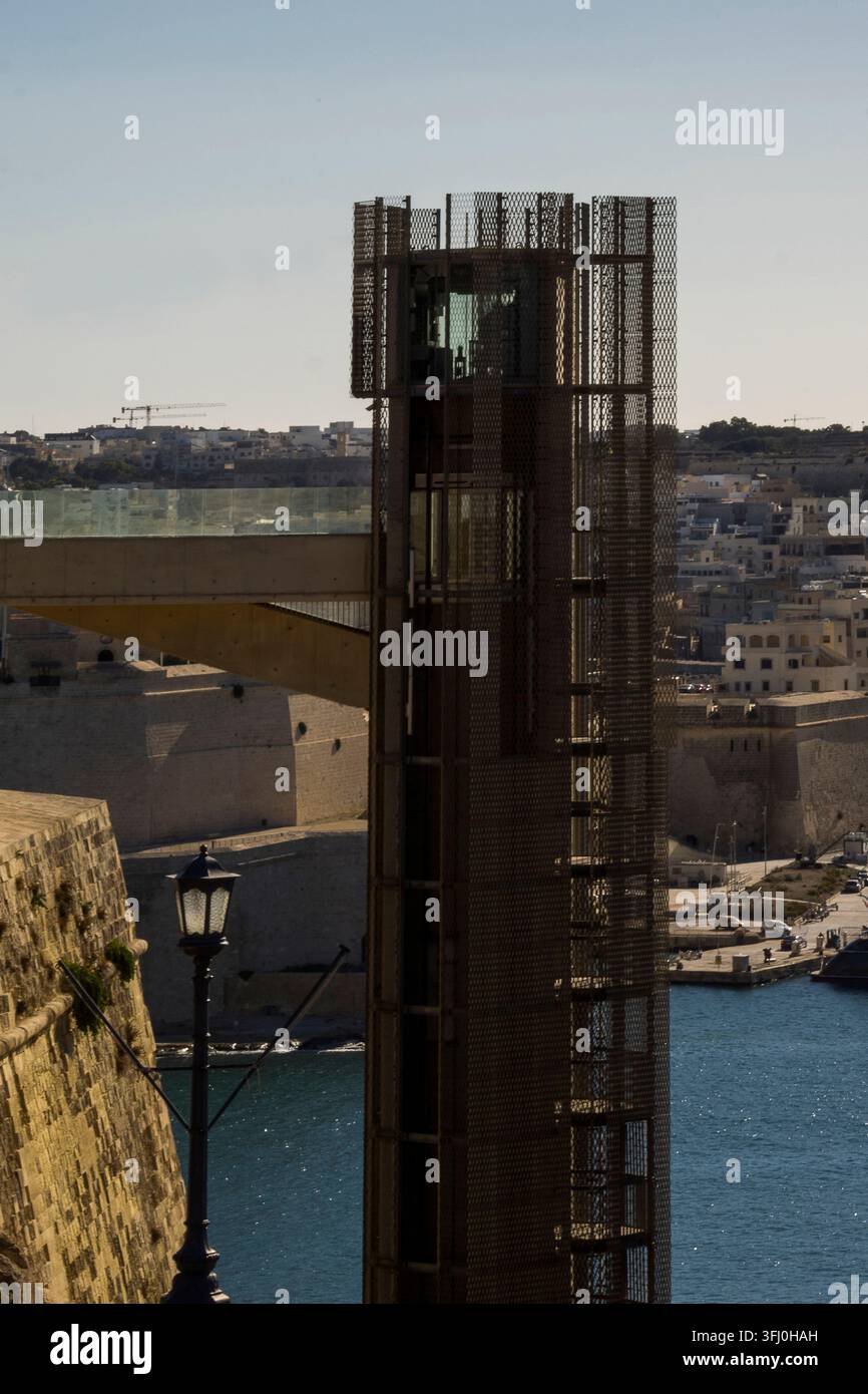 Malte - Valette, ascenseur de Barrakka Banque D'Images