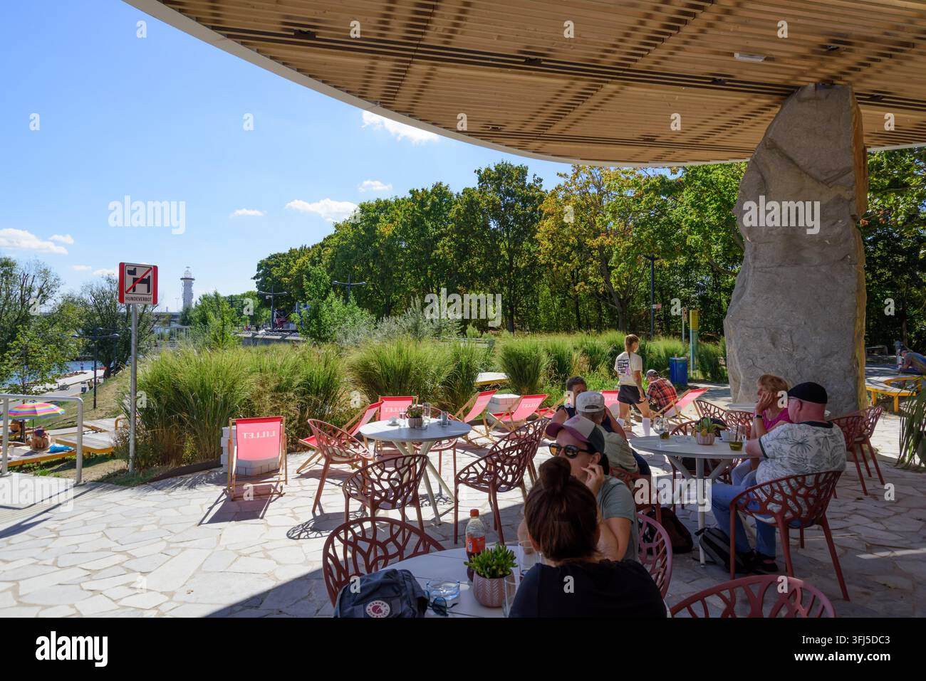 Vienne, Nouveau Danube, Île du Danube, Ponton 22 // Vienne, Nouveau Danube, Île du Danube, Ponton 22 Banque D'Images