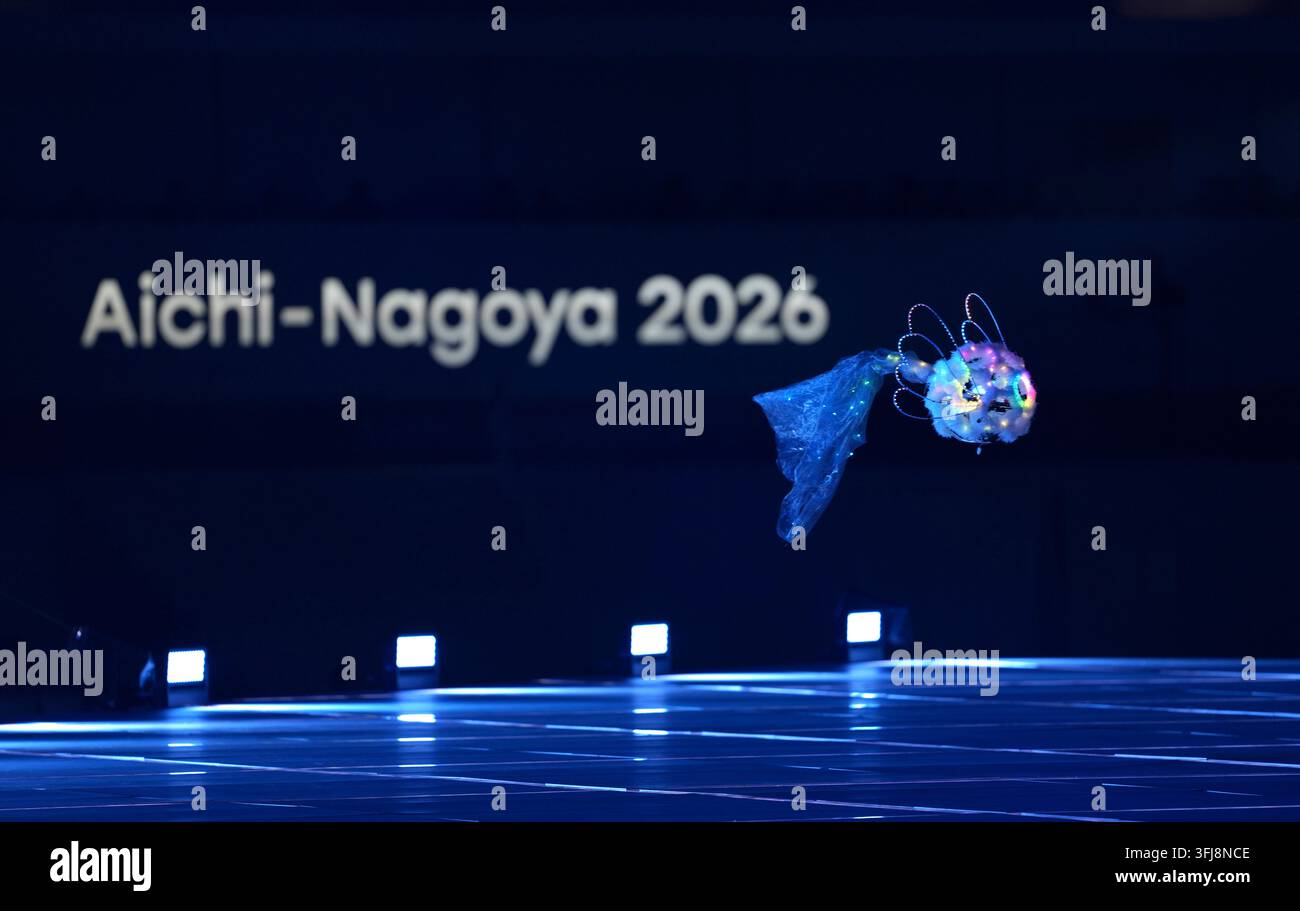 Nagoya. 19 sep, 2026. Photo prise le 19 sep, 2026 montrant une vue d'une performance lors de la cérémonie d'ouverture des 20èmes Jeux Asiatiques Aichi-Nagoya 2026 à Nagoya, Japon. Crédit : Cen Yunpeng/Xinhua/Alamy Live News Banque D'Images