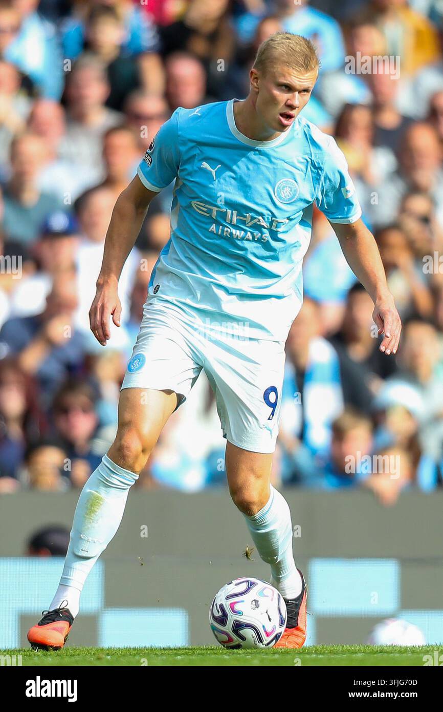 Manchester, Royaume-Uni. 20 sep., 2026. Erling Haaland de Manchester City lors du match de Premier League Manchester City contre Sunderland à l'Etihad Stadium, Manchester, Angleterre le 20 septembre 2026 Crédit : Lee Keuneke/Every Second Media Crédit : Every Second Media/Alamy Live News Banque D'Images