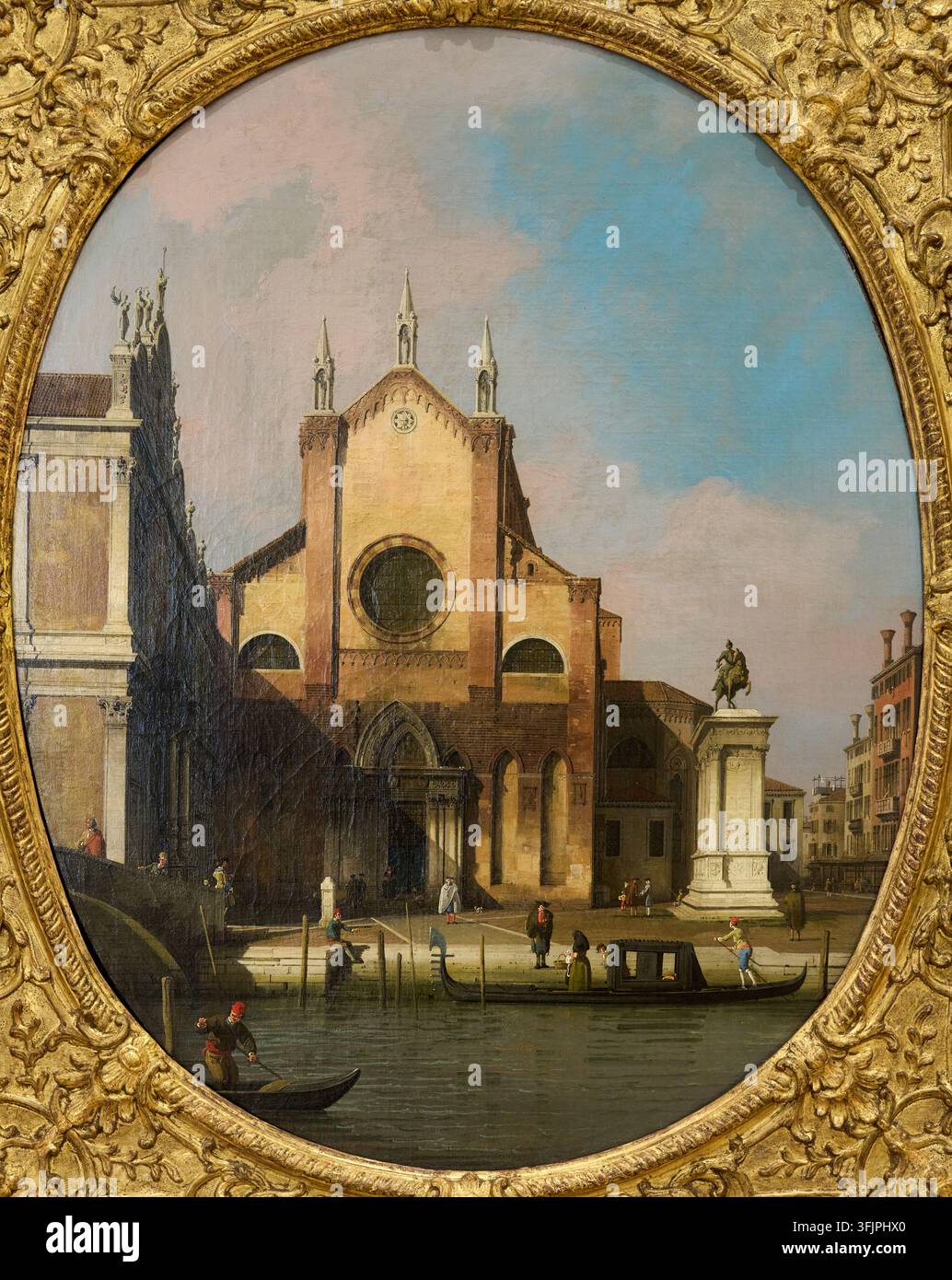 Venise, Vue de l'église Santi Giovanni e Paolo et de la Scuola di San Marco, avec le Monument à Bartolomeo Colleoni, vers 1750, Giovanni Antonio Banque D'Images