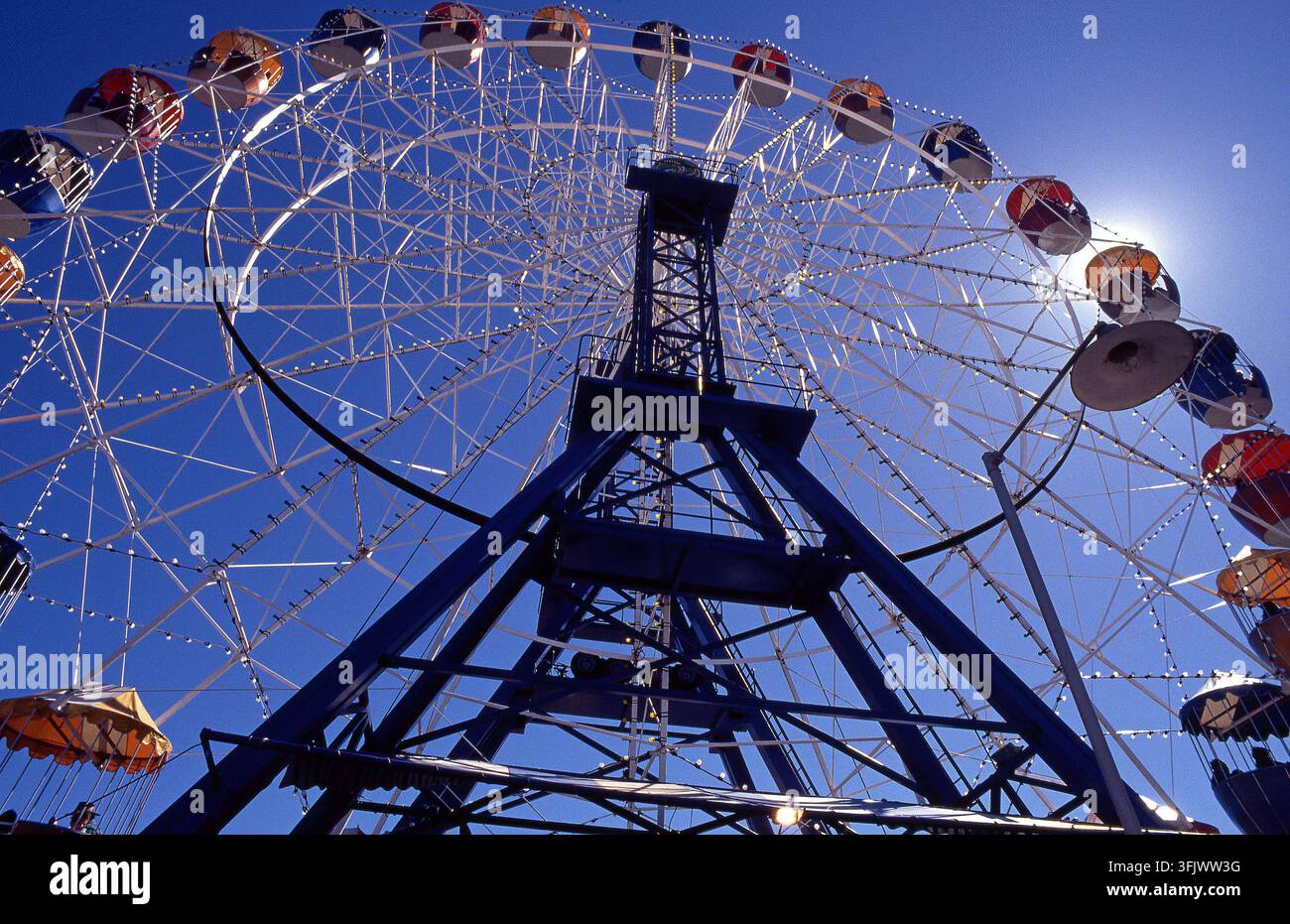 Vue du sommet de la grande roue des terrains d'exposition d'Adélaïde, Adélaïde, Australie-Méridionale. Banque D'Images