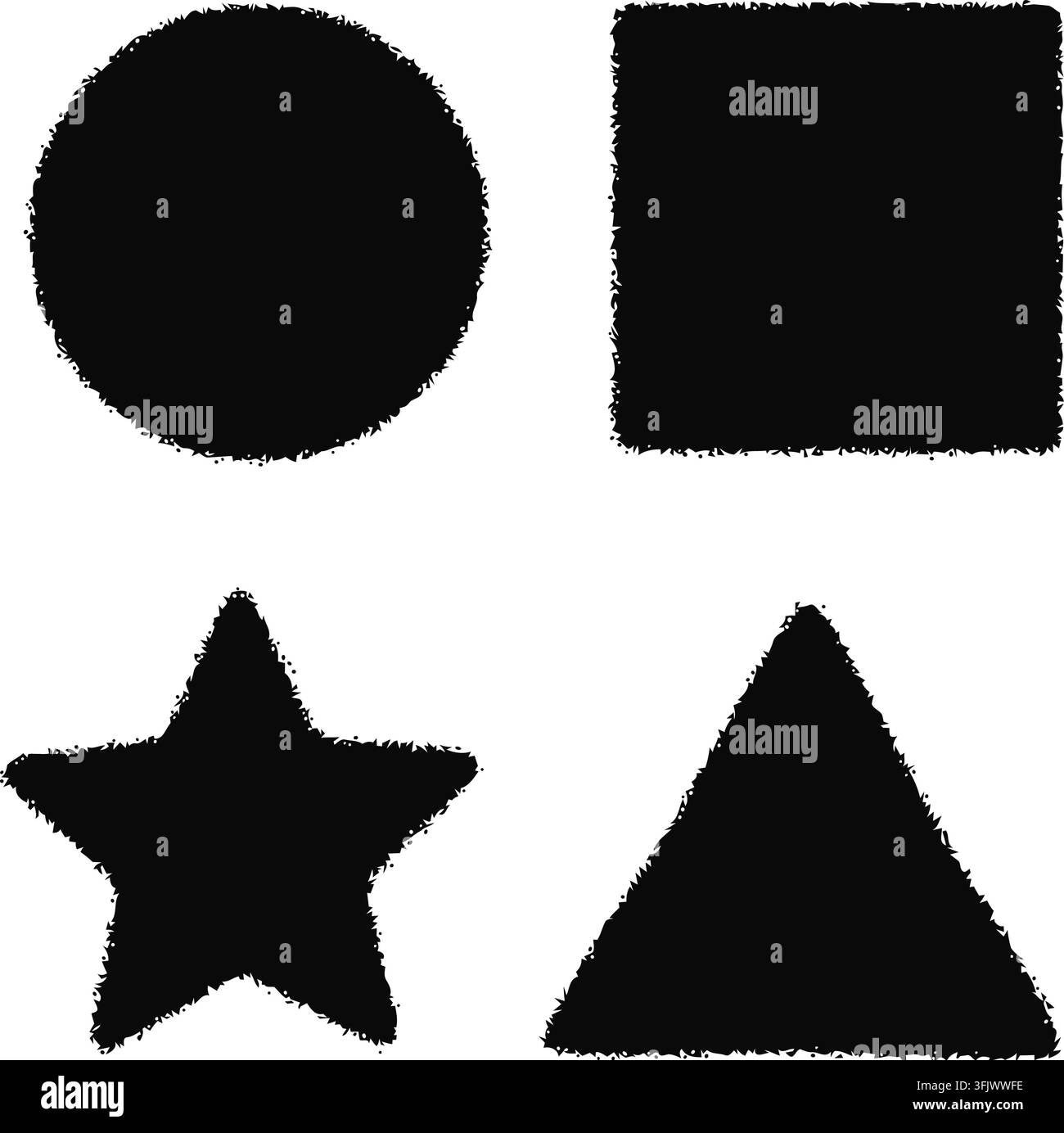 Ensemble de graphismes vectoriels de formes géométriques grunge Modèle modifiable pour impression commerciale, affiche, T-shirt, étiquette, badge, autocollant et projet de branding créatif Illustration de Vecteur