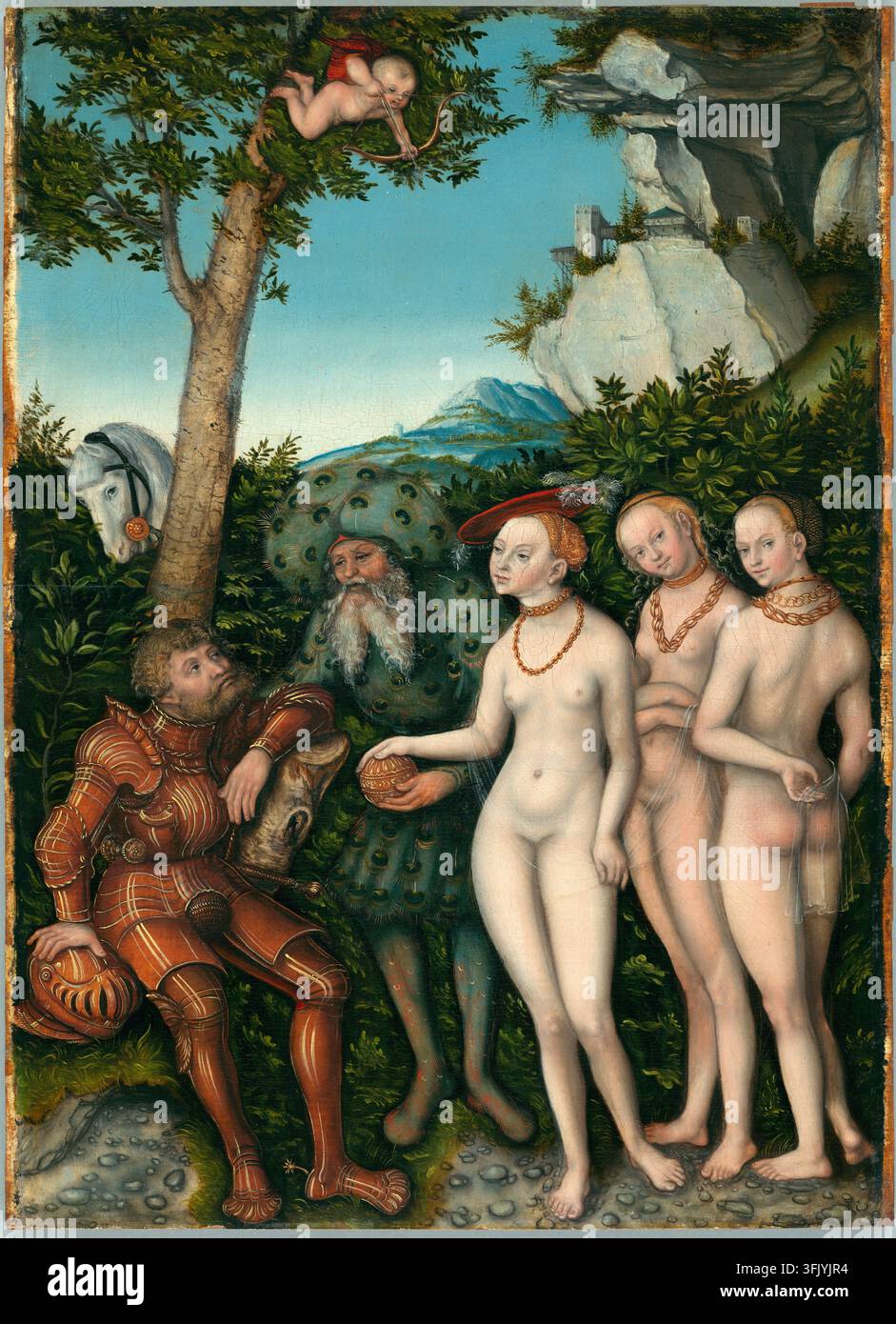 Jugement de Pâris. Lucas Cranach l'Ancien. 1530. Banque D'Images
