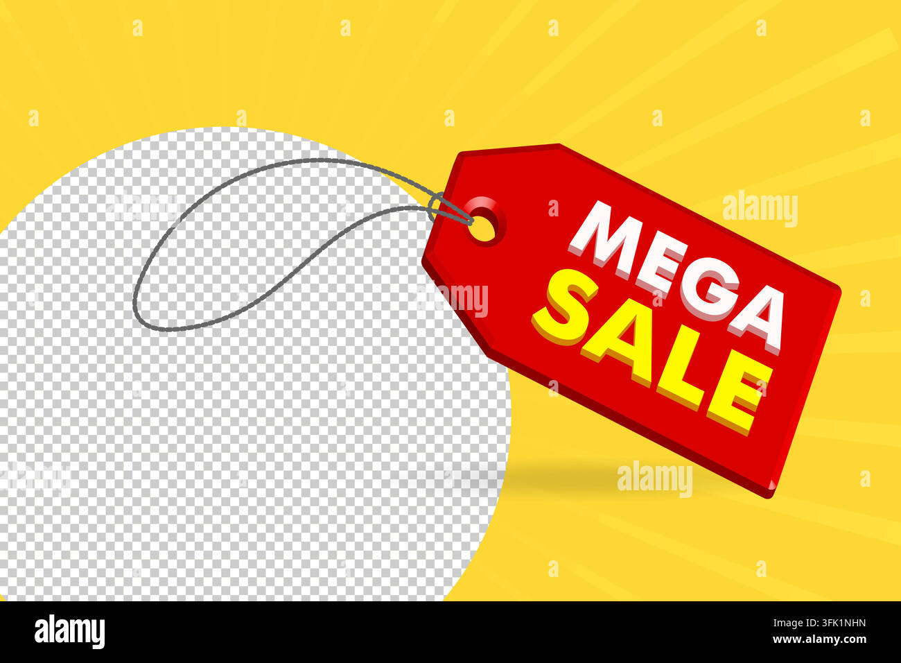 Modèle d'étiquette 3D Mega Soldes Illustration de Vecteur
