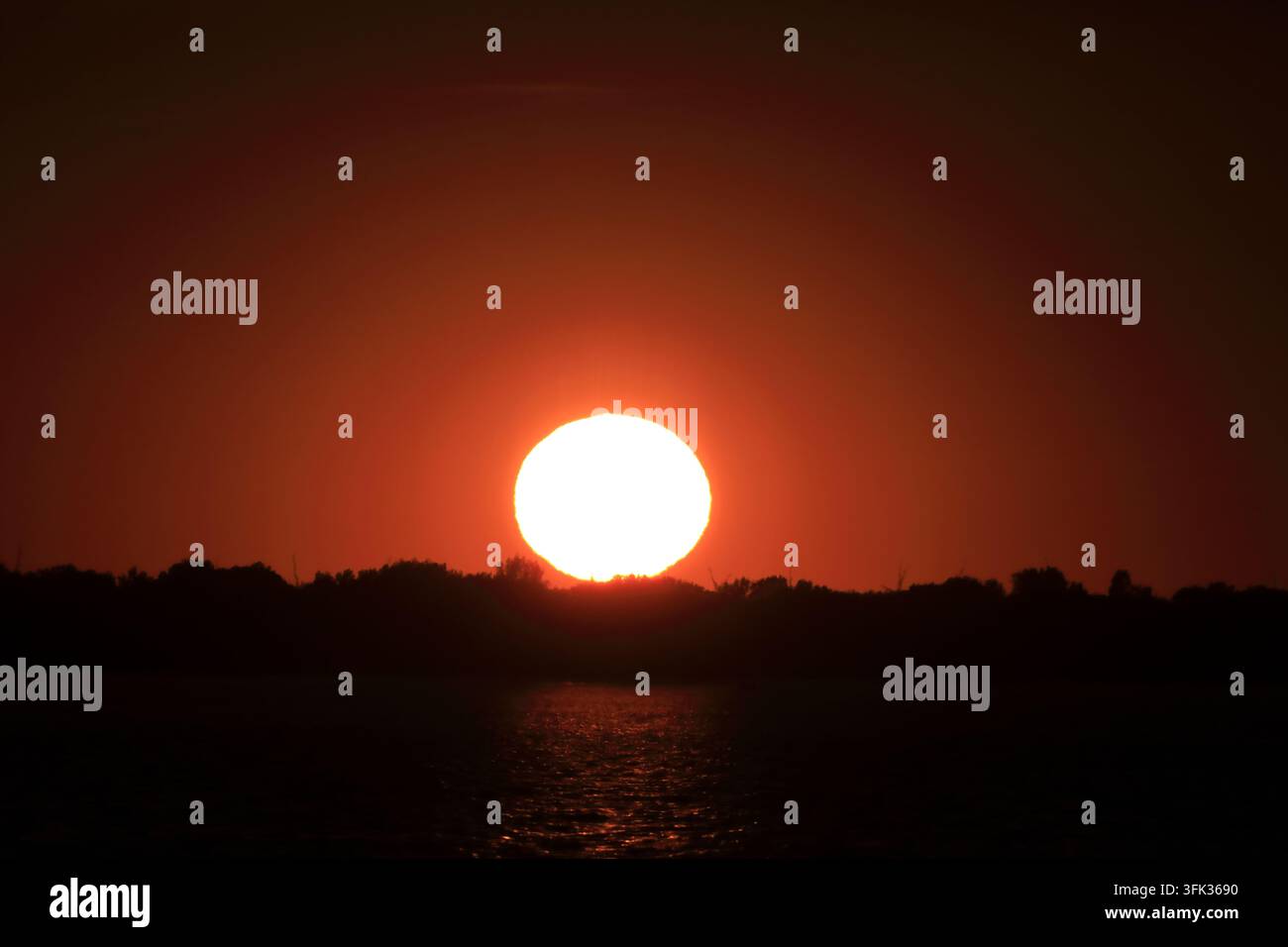 Coucher de soleil de feu Banque D'Images