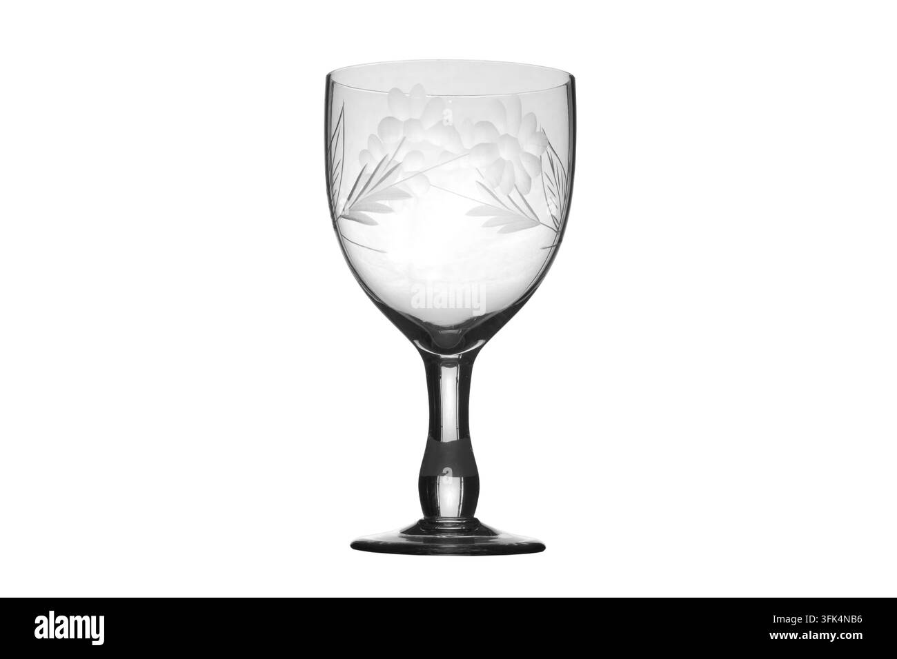 Gobelet en verre sur fond blanc. Verre transparent. Banque D'Images