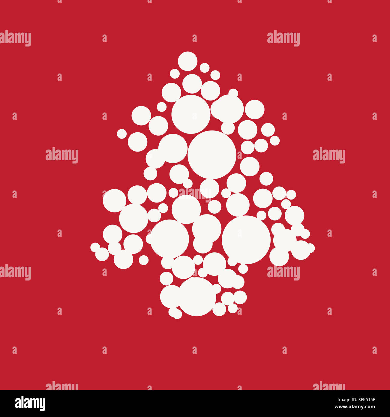 Motif cercle d'arbre de Noël blanc sans couture pour fond saisonnier, modèle, mode et textiles domestiques Illustration de Vecteur