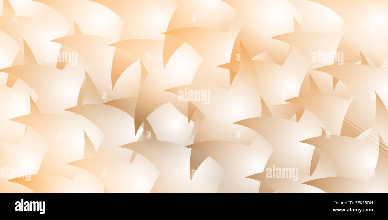 fond abstrait sans couture présentant un motif dense de formes qui se chevauchent avec des dégradés beige doux Banque D'Images