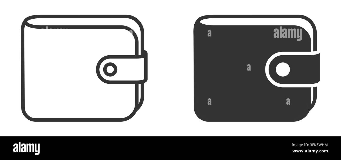Icône de portefeuille classique, design minimaliste Illustration de Vecteur