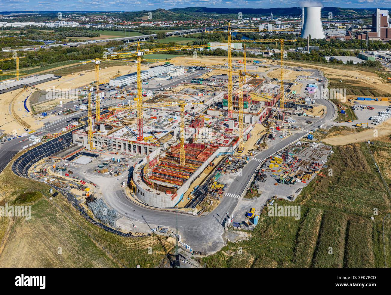 Parc d'Innovation en Intelligence Artificielle (IPAI) à Heilbronn. Chantier de construction. Le campus IPAI couvrira finalement une superficie équivalente à 42 terrains de football Banque D'Images