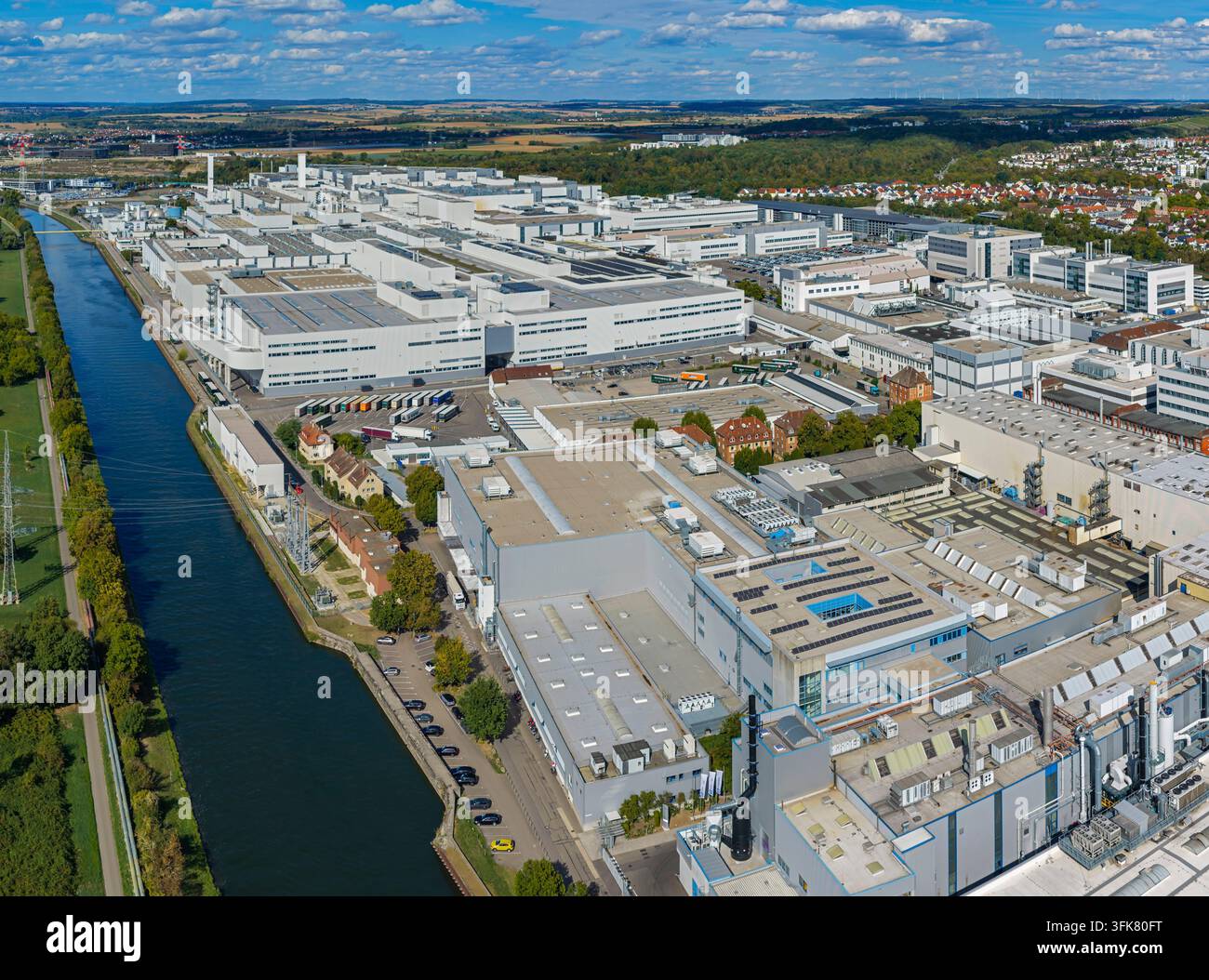 Usine Audi de Neckarsulm. AUDI AG est l'un des plus grands employeurs de la région économique de Heilbronn-Franken. Plus de 15 000 personnes y travaillent pour la mo Banque D'Images