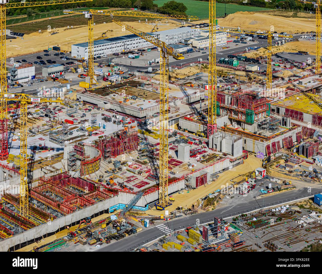 Parc d'Innovation en Intelligence Artificielle (IPAI) à Heilbronn. Chantier de construction. Le campus IPAI couvrira finalement une superficie équivalente à 42 terrains de football Banque D'Images