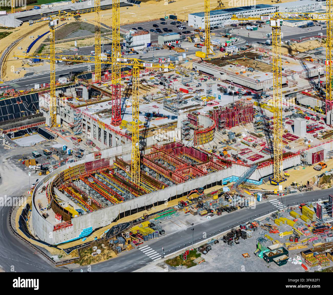 Parc d'Innovation en Intelligence Artificielle (IPAI) à Heilbronn. Photo symbolique du chantier de construction. Le campus IPAI couvrira finalement une superficie équivalente Banque D'Images