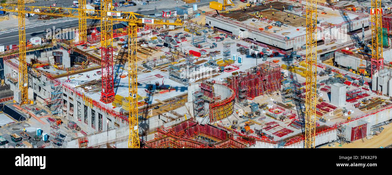 Parc d'Innovation en Intelligence Artificielle (IPAI) à Heilbronn. Chantier de construction. Le campus IPAI couvrira finalement une superficie équivalente à 42 terrains de football Banque D'Images